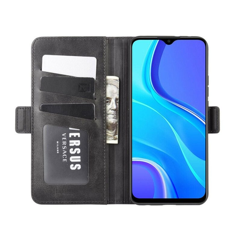 Lederhüllen Für Xiaomi Redmi 9 Flip Case Doppelte Klappe