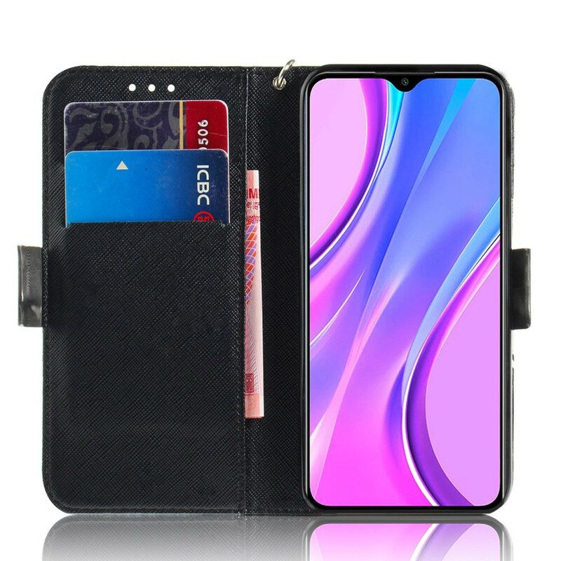 Lederhüllen Für Xiaomi Redmi 9 Mit Kordel Meisterhaftes Mandala Mit Riemen