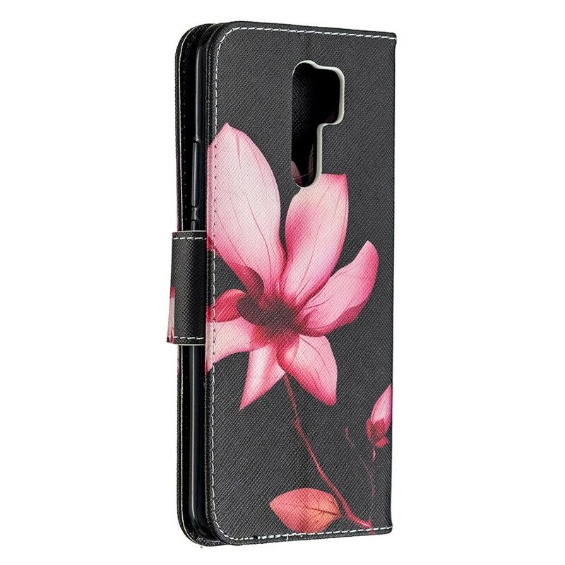 Lederhüllen Für Xiaomi Redmi 9 Pinke Blume