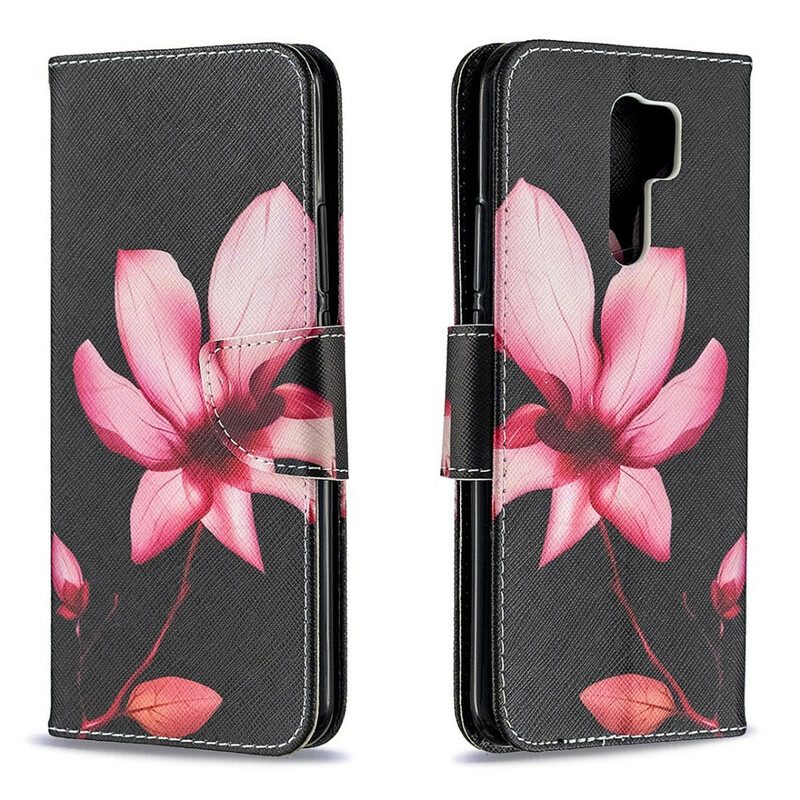 Lederhüllen Für Xiaomi Redmi 9 Pinke Blume