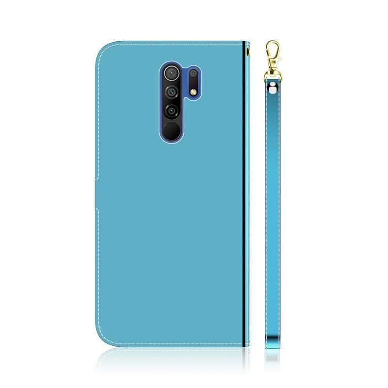 Lederhüllen Für Xiaomi Redmi 9 Spiegelabdeckung Aus Kunstleder