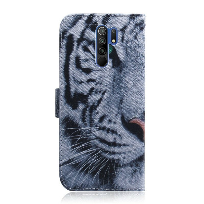 Lederhüllen Für Xiaomi Redmi 9 Tigergesicht