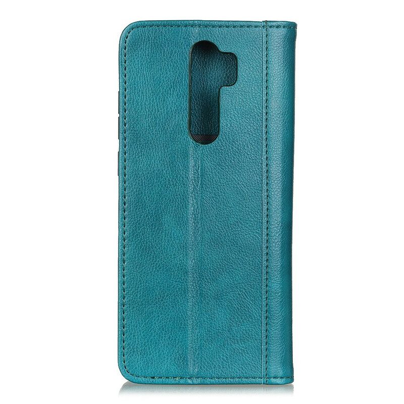 Schutzhülle Für Xiaomi Redmi 9 Flip Case Version Aus Litschi-spaltleder