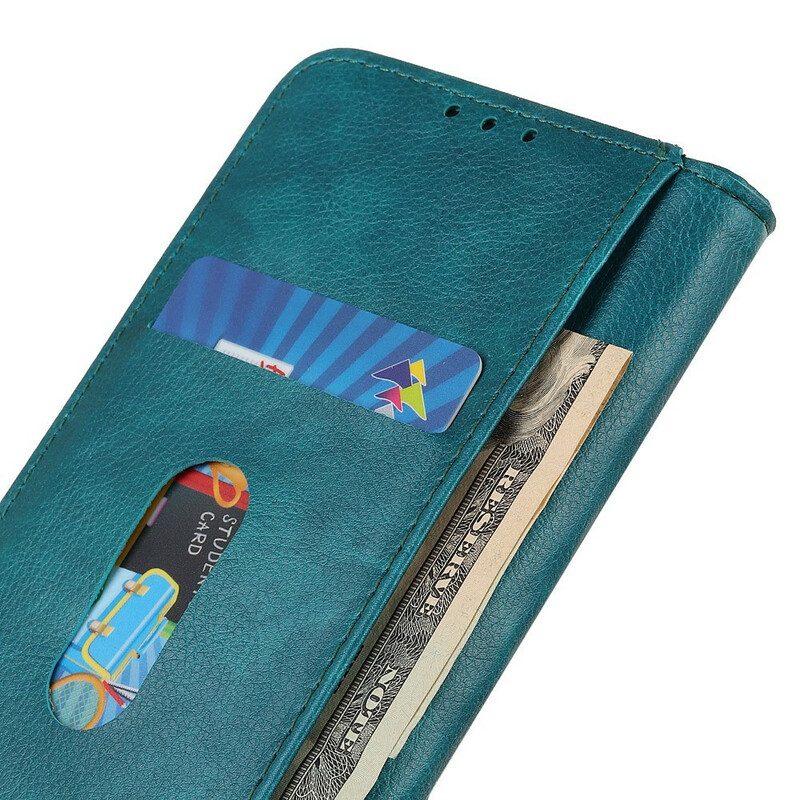 Schutzhülle Für Xiaomi Redmi 9 Flip Case Version Aus Litschi-spaltleder