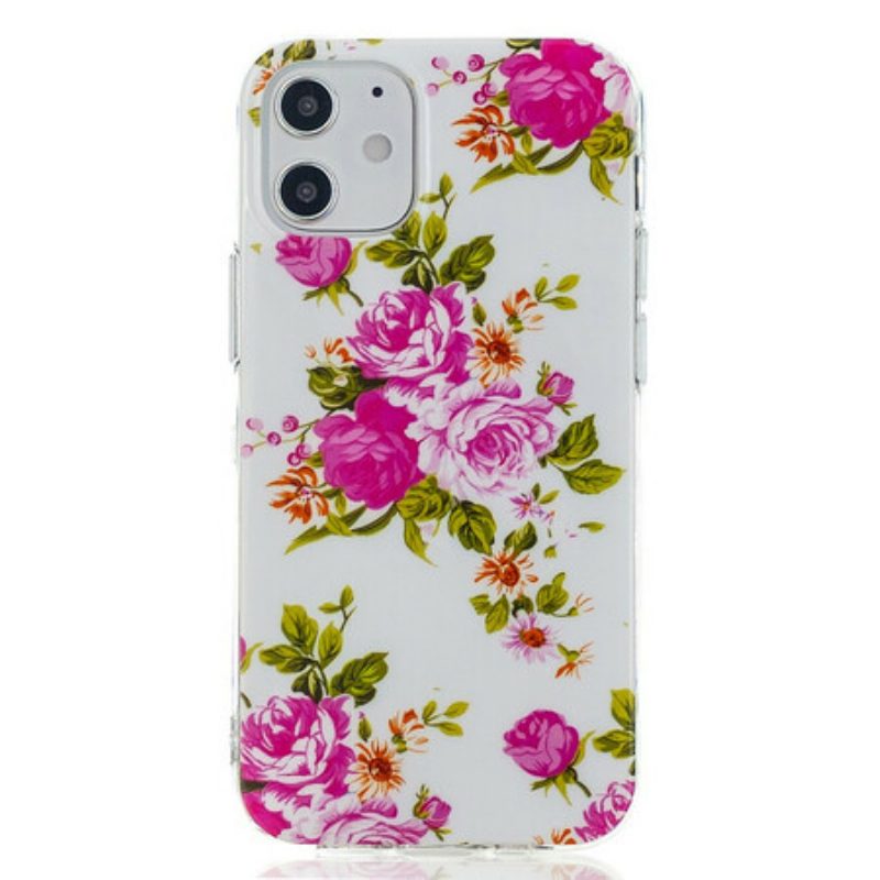 Handyhülle Für iPhone 12 Mini Fluoreszierende Freiheitsblumen