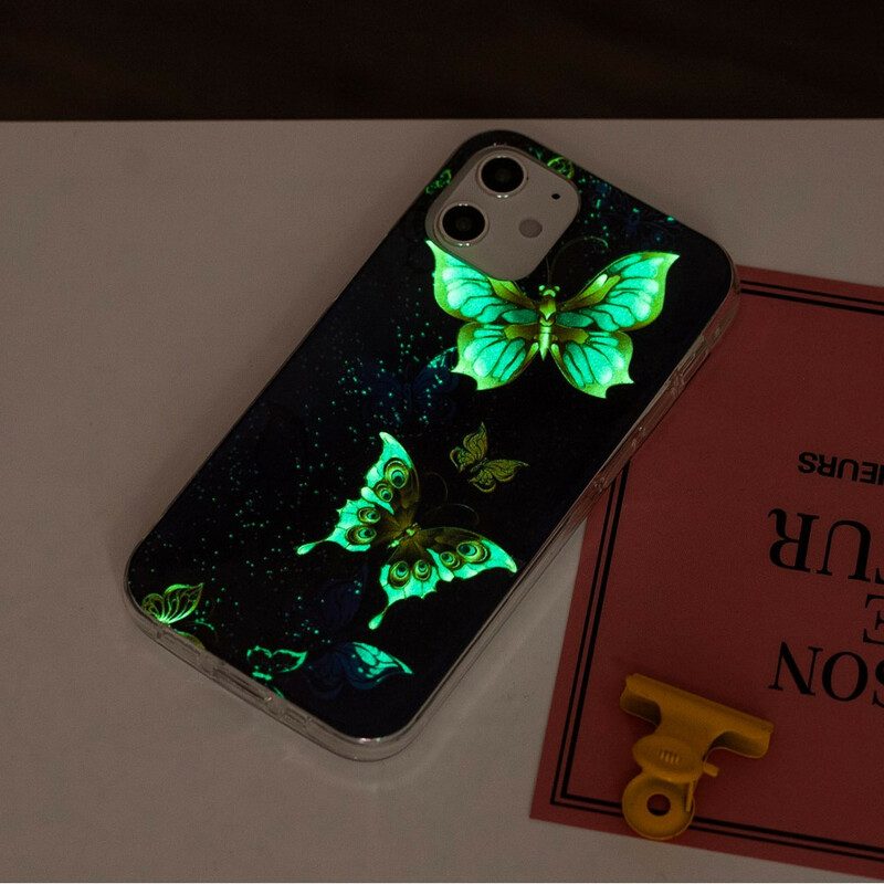 Hülle Für iPhone 12 Mini Fluoreszierende Schmetterlingsserie