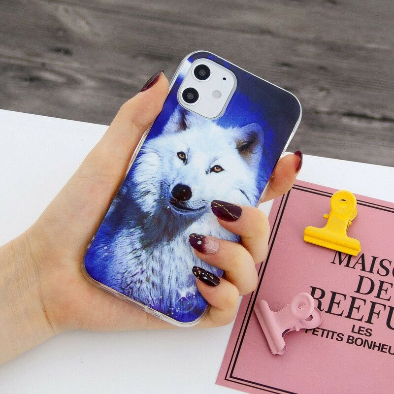 Hülle Für iPhone 12 Mini Fluoreszierende Wolf-serie