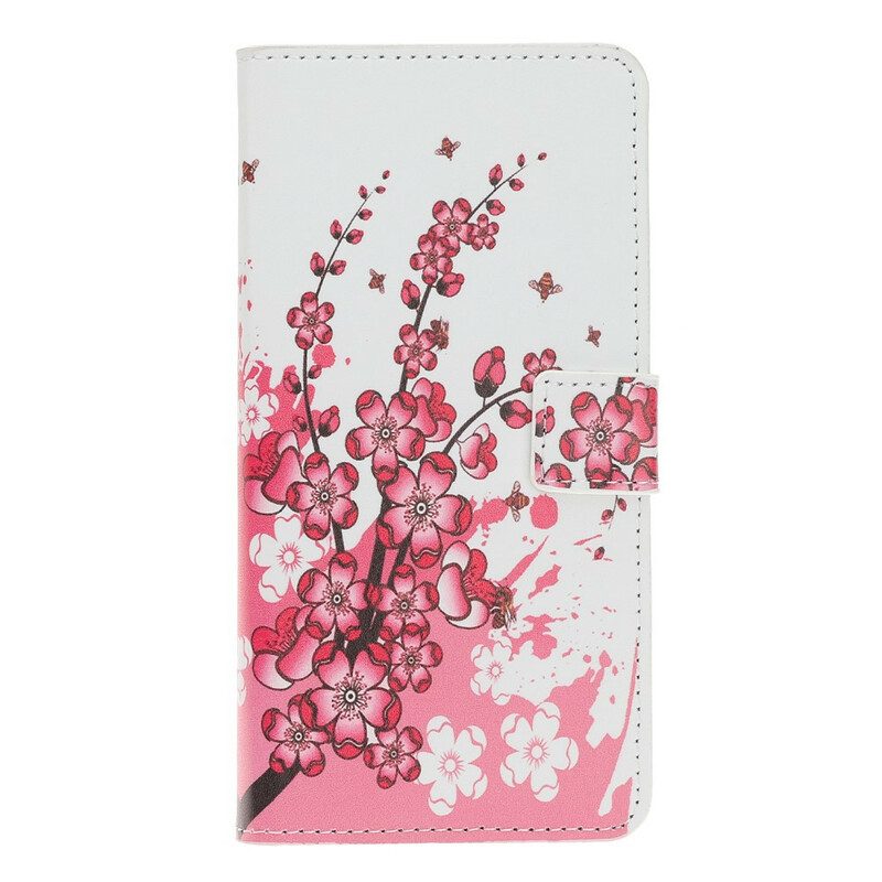 Lederhüllen Für iPhone 12 Mini Tropische Blumen