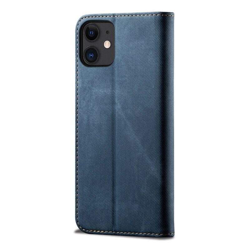 Schutzhülle Für iPhone 12 Mini Flip Case Kunstleder-jeans-textur