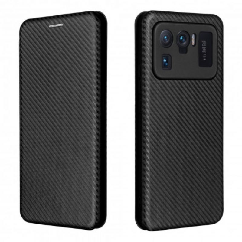 Schutzhülle Für Xiaomi Mi 11 Ultra Flip Case Kohlefaser Mit Stützring