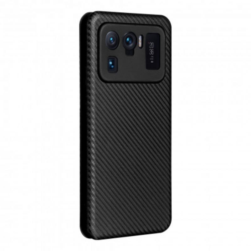 Schutzhülle Für Xiaomi Mi 11 Ultra Flip Case Kohlefaser Mit Stützring