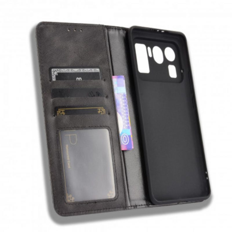 Schutzhülle Für Xiaomi Mi 11 Ultra Flip Case Stilisierter Vintage-ledereffekt