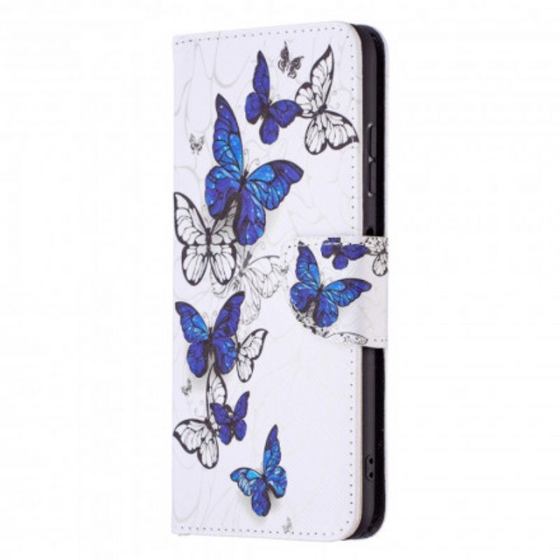 Flip Case Für Samsung Galaxy A22 5G Aquarell-schmetterlinge