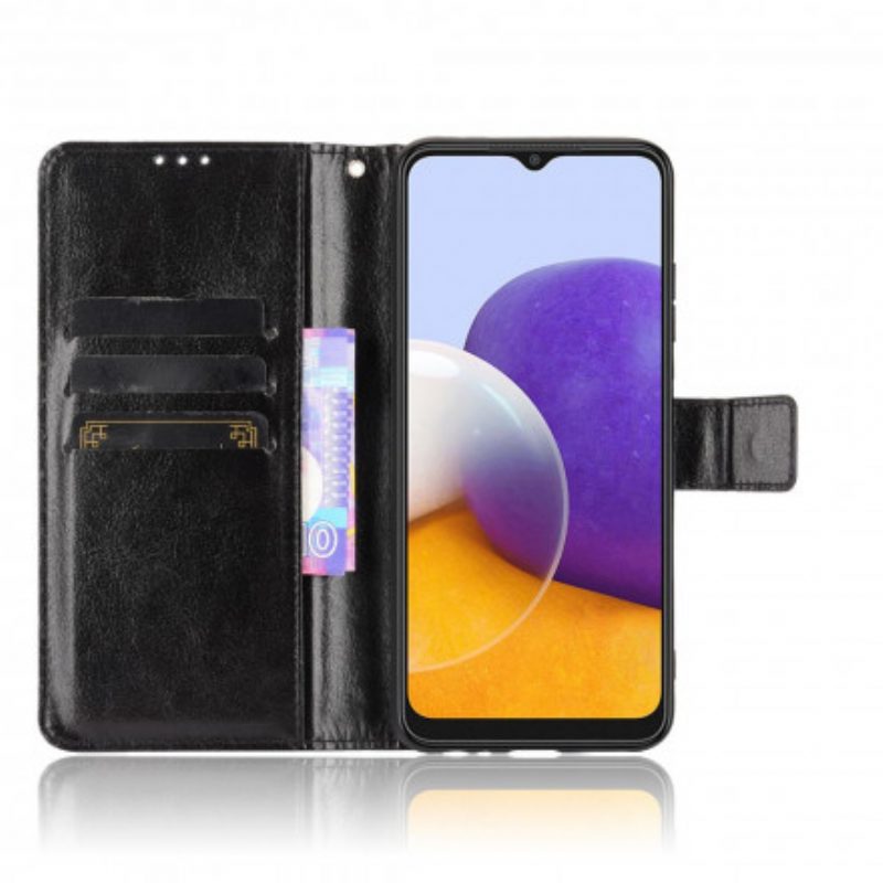 Flip Case Für Samsung Galaxy A22 5G Auffälliges Kunstleder