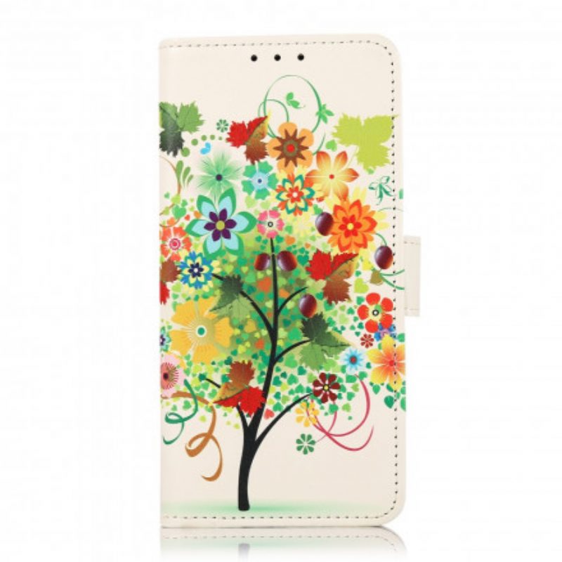 Flip Case Für Samsung Galaxy A22 5G Blühender Baum