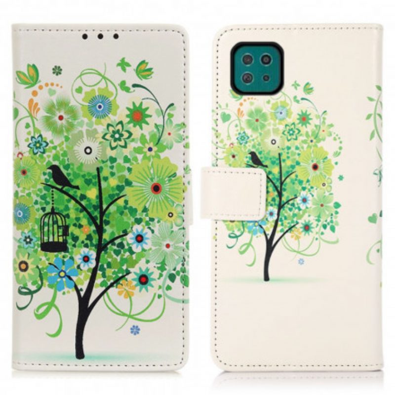 Flip Case Für Samsung Galaxy A22 5G Blühender Baum