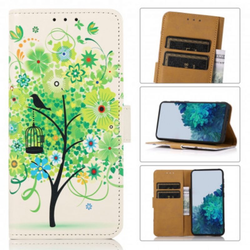 Flip Case Für Samsung Galaxy A22 5G Blühender Baum