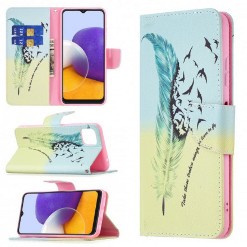 Flip Case Für Samsung Galaxy A22 5G Fliegen Lernen