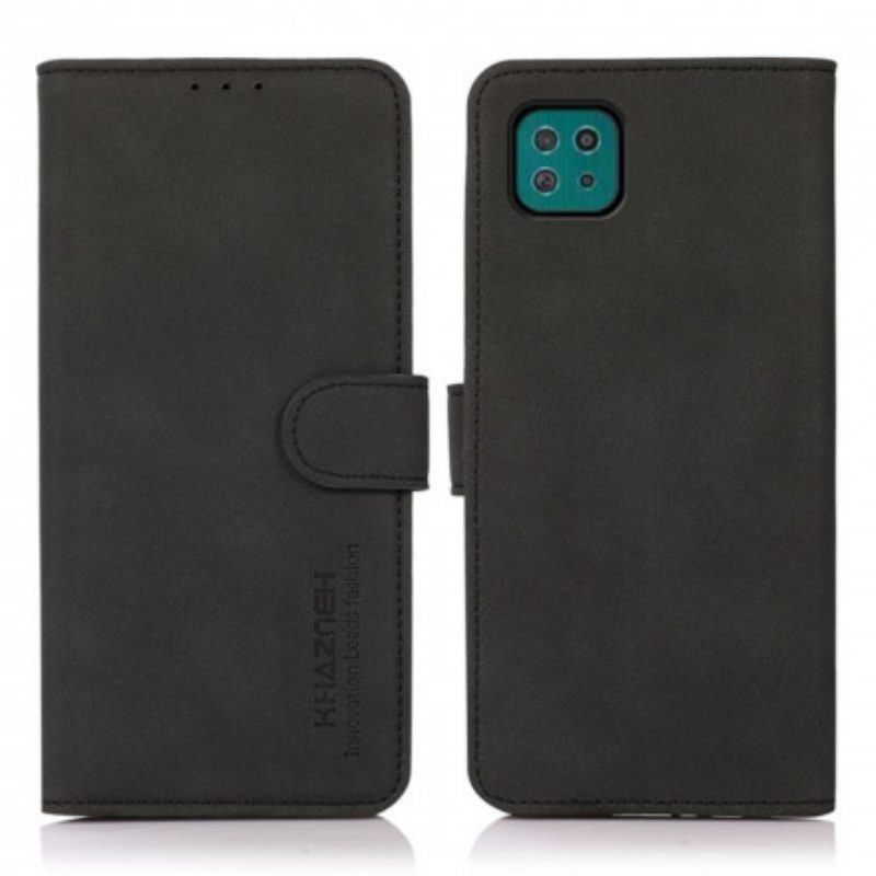 Flip Case Für Samsung Galaxy A22 5G Khazneh Modischer Ledereffekt