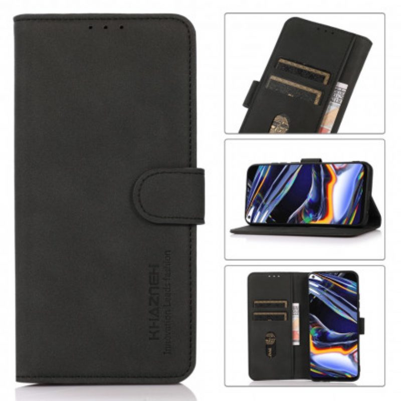 Flip Case Für Samsung Galaxy A22 5G Khazneh Modischer Ledereffekt