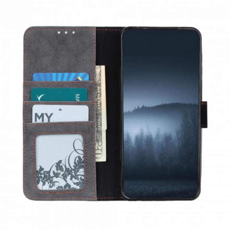 Flip Case Für Samsung Galaxy A22 5G Khazneh Retro-split-kunstleder