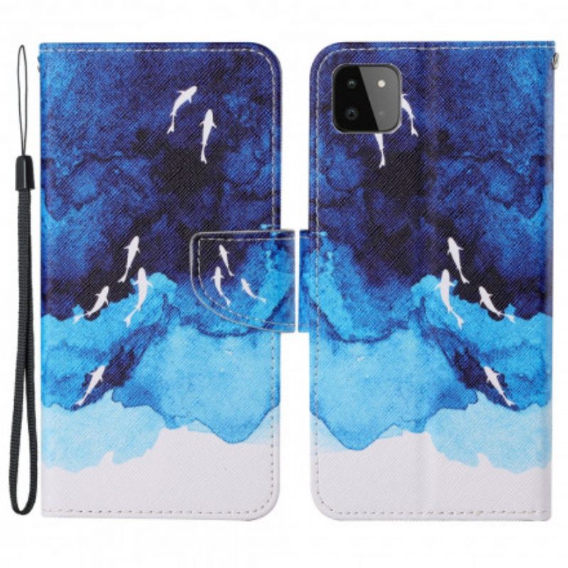 Flip Case Für Samsung Galaxy A22 5G Meer Mit Tanga