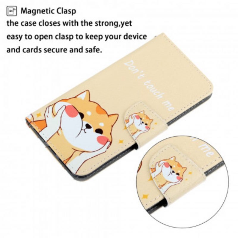 Flip Case Für Samsung Galaxy A22 5G Mit Kordel Katze. Fass Mich Nicht Mit Riemen An