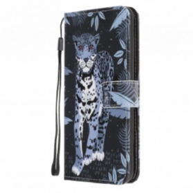 Flip Case Für Samsung Galaxy A22 5G Mit Kordel Riemchen-leopard