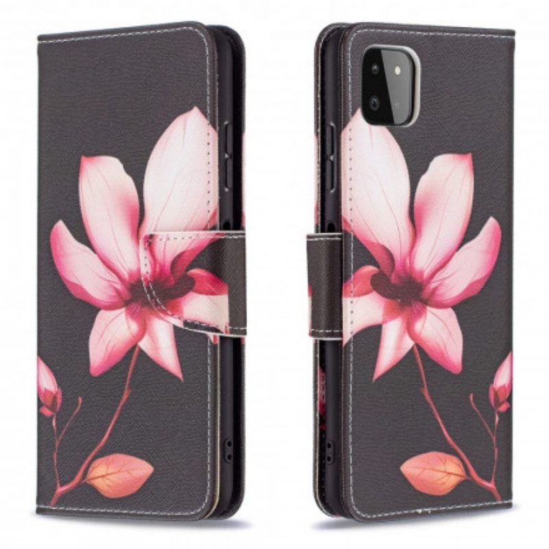 Flip Case Für Samsung Galaxy A22 5G Pinke Blume