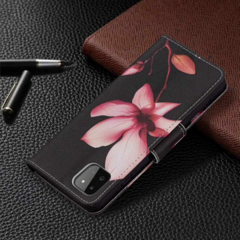 Flip Case Für Samsung Galaxy A22 5G Pinke Blume