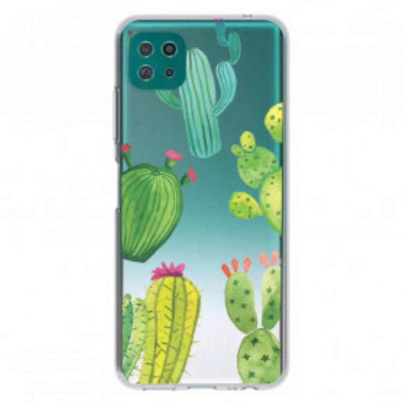 Handyhülle Für Samsung Galaxy A22 5G Aquarellkakteen