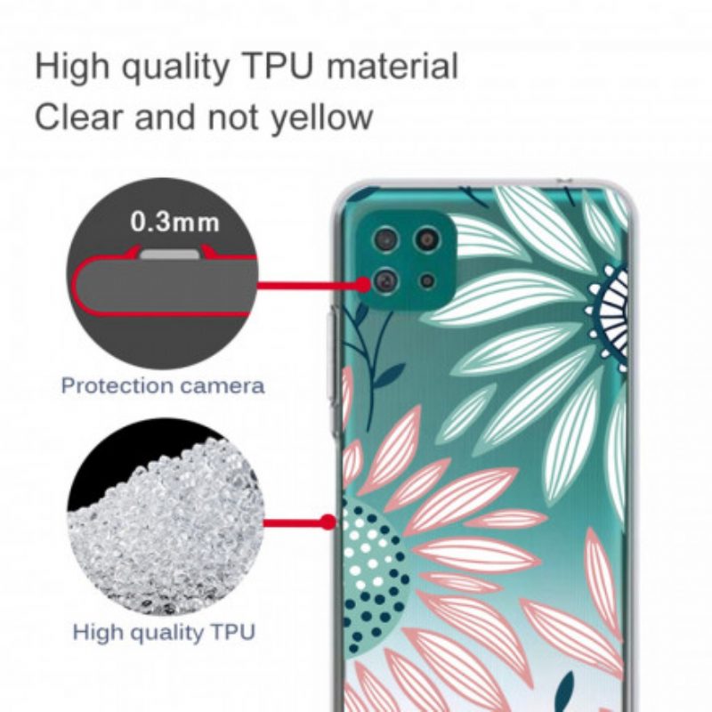 Handyhülle Für Samsung Galaxy A22 5G Transparente Eine Blume