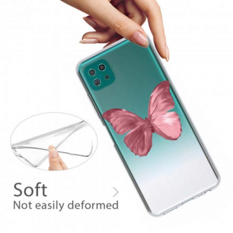 Hülle Für Samsung Galaxy A22 5G Flexible Schmetterlinge