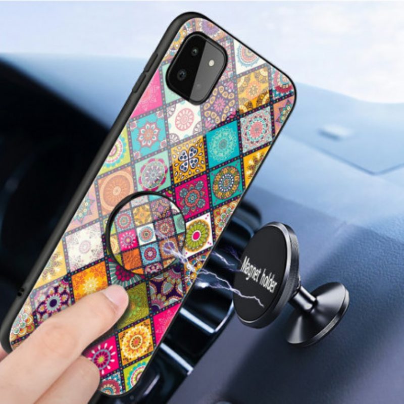 Hülle Für Samsung Galaxy A22 5G Patchwork-magnethalter