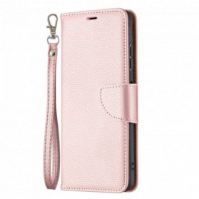 Lederhüllen Für Samsung Galaxy A22 5G Flip Case Lychee Rabat Oblique