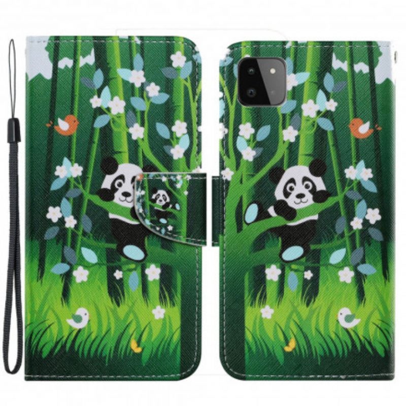 Lederhüllen Für Samsung Galaxy A22 5G Panda-spaziergang