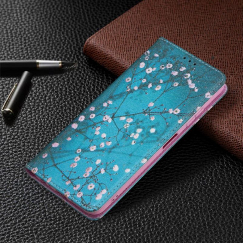 Schutzhülle Für Samsung Galaxy A22 5G Flip Case Blühende Zweige