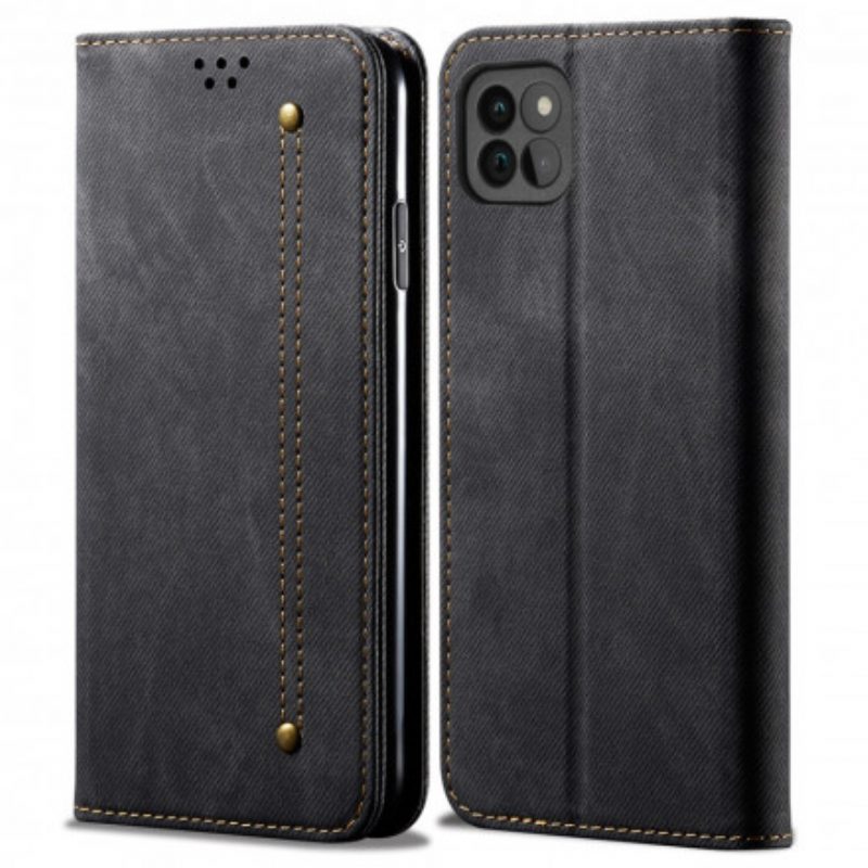 Schutzhülle Für Samsung Galaxy A22 5G Flip Case Denim-stoff