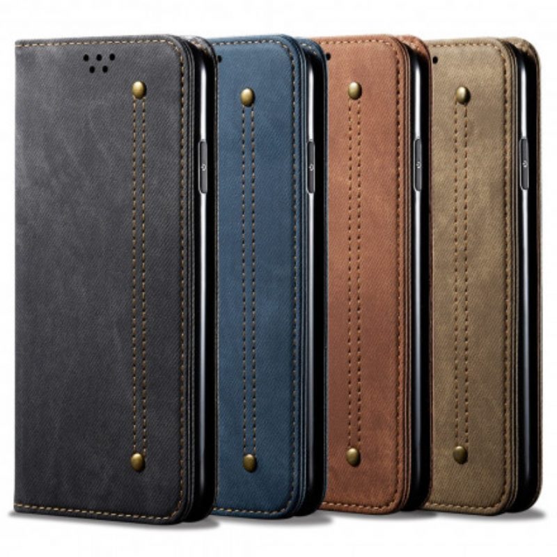 Schutzhülle Für Samsung Galaxy A22 5G Flip Case Denim-stoff