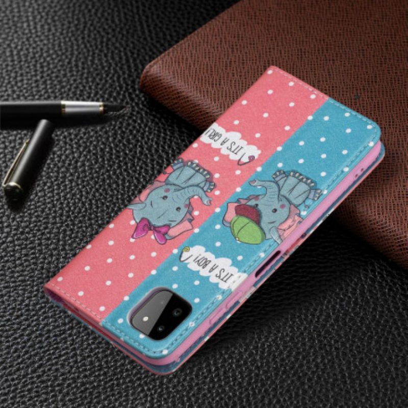 Schutzhülle Für Samsung Galaxy A22 5G Flip Case Elefantenbabys