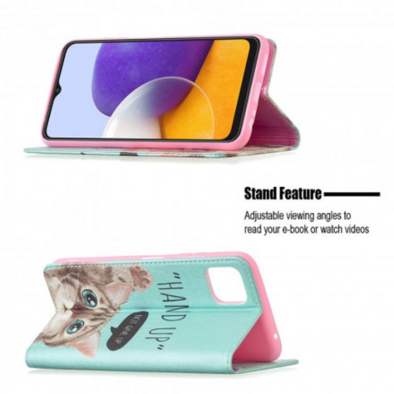 Schutzhülle Für Samsung Galaxy A22 5G Flip Case Hand-up