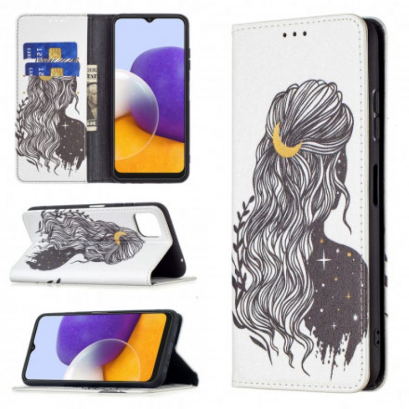 Schutzhülle Für Samsung Galaxy A22 5G Flip Case Schöne Haare