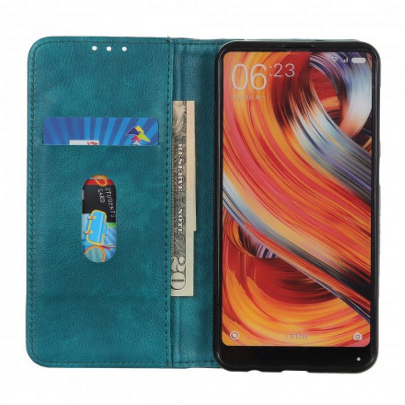 Schutzhülle Für Samsung Galaxy A22 5G Flip Case Version Aus Litschi-spaltleder