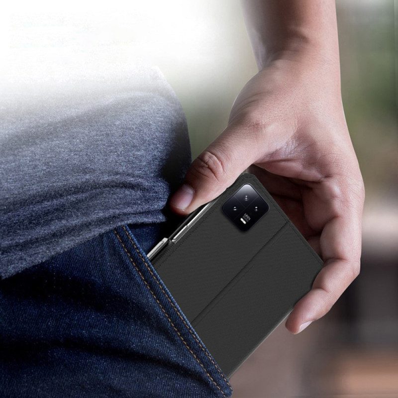 Flip Case Für Xiaomi 13 Abnehmbarer Spiegel Und Kartenhalter