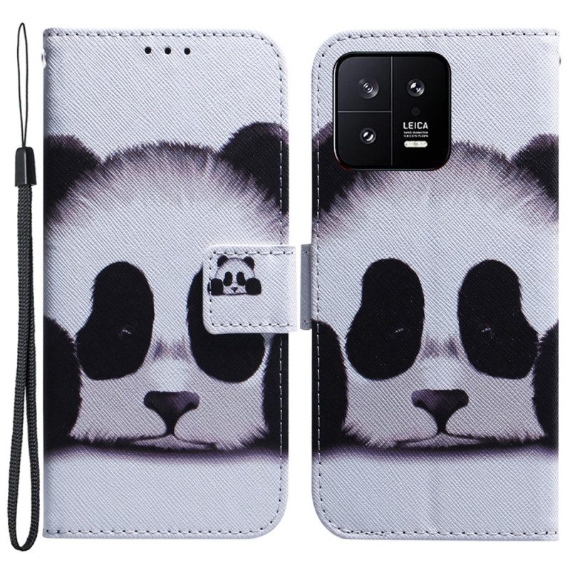 Flip Case Für Xiaomi 13 Mit Kordel Riemchenpanda