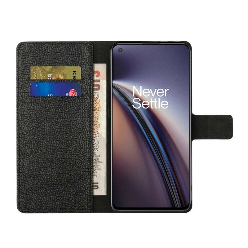 Flip Case Für OnePlus Nord CE 5G Ledereffekt Mit Litschi-narbung