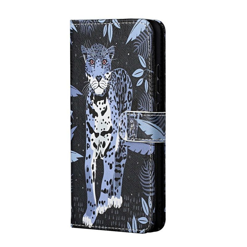 Flip Case Für OnePlus Nord CE 5G Mit Kordel Riemchen-leopard