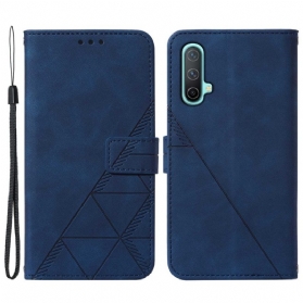 Flip Case Für OnePlus Nord CE 5G Pyramidenleder-effekt