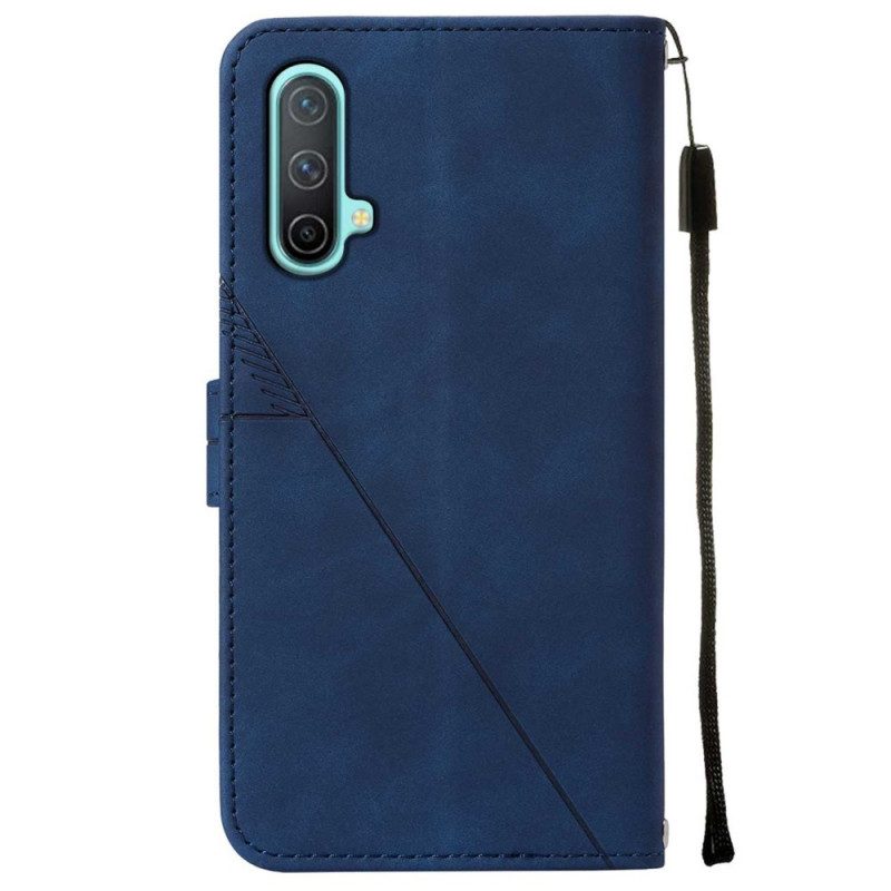 Flip Case Für OnePlus Nord CE 5G Pyramidenleder-effekt