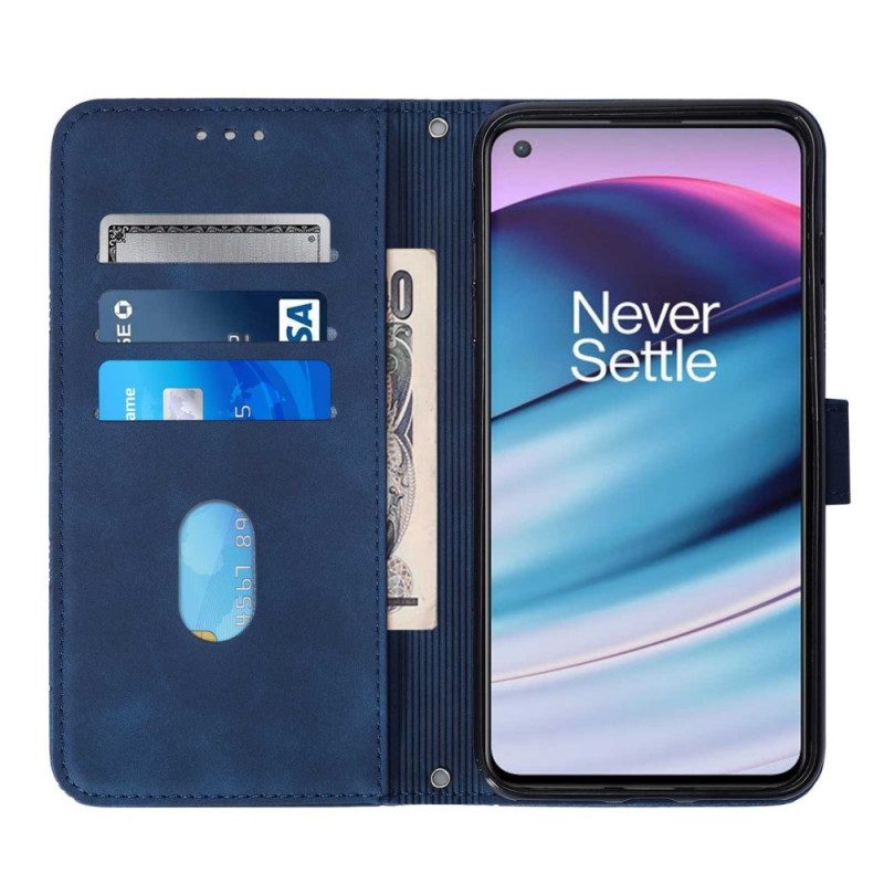 Flip Case Für OnePlus Nord CE 5G Pyramidenleder-effekt